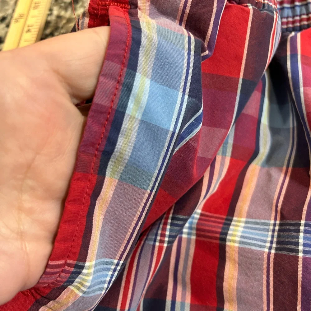 Brooks Brothers Plaid Swim Trunks with Liner XL. Pockets